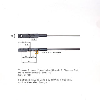 Young Chang / Yamaha Shank & Flange Set - Wessell, Nickel & Gross